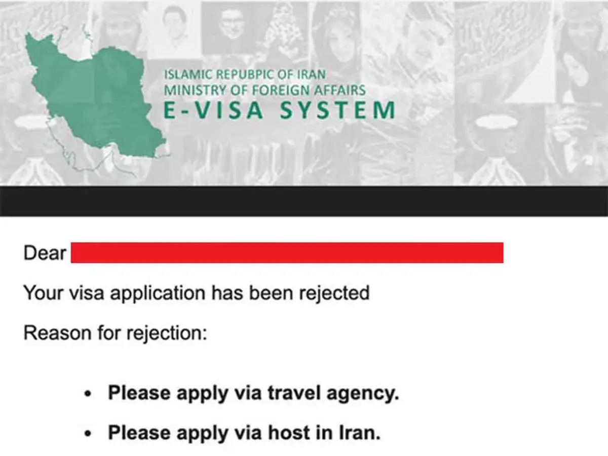 Iran Visa Rejection Message 