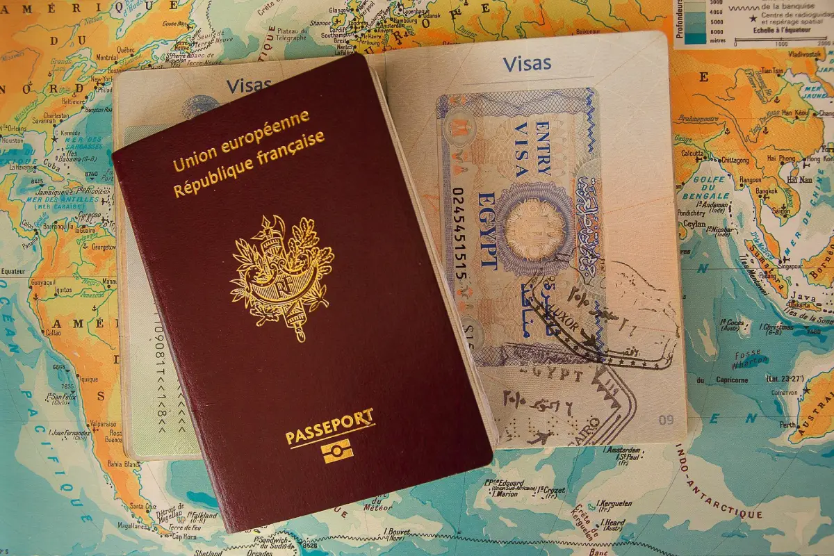 passport on map